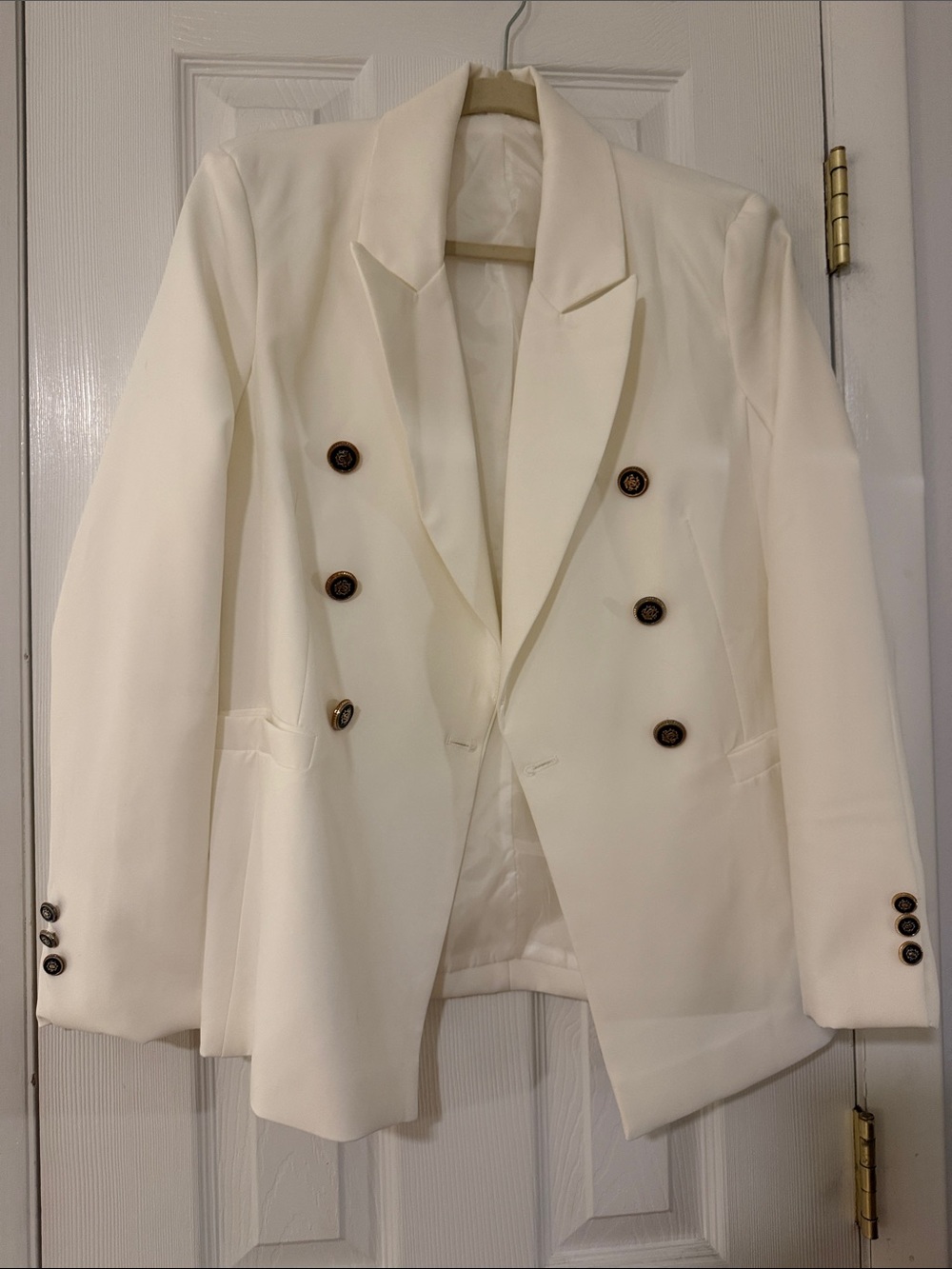 New Without Tags - SHEIN Ivory Double-Breasted Blazer Jacket